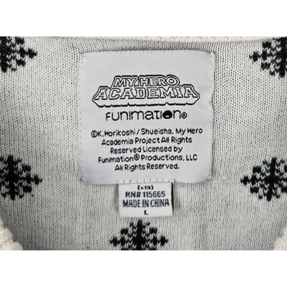 MY HERO ACADEMIA Funimation A-1 Class Sweater Sz L Turquoise Black White - Picture 3 of 7